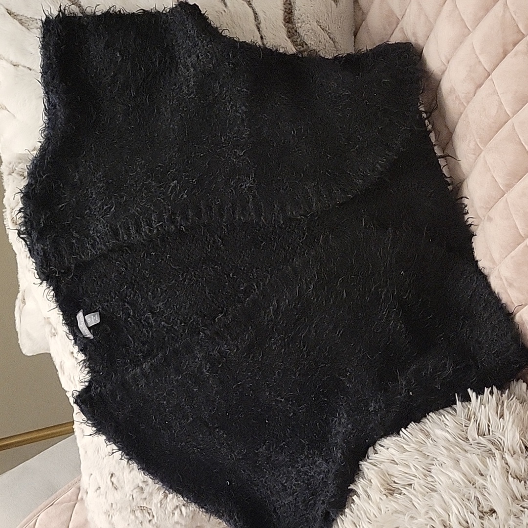Fuzzy Open Front Crop Open Front Sweater